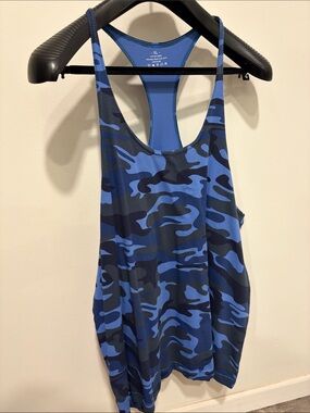Men's Blue Camo Racerback Tank Top